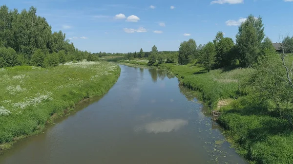 Paesaggio con fiume e alberi. — Foto Stock