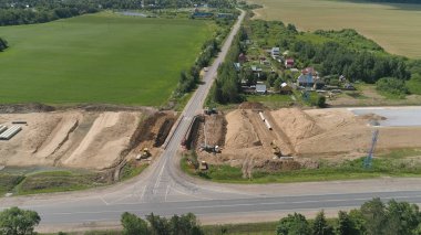 Otoyol inşaatı Hava Görünümü