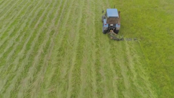 Tractor corta la hierba — Vídeos de Stock