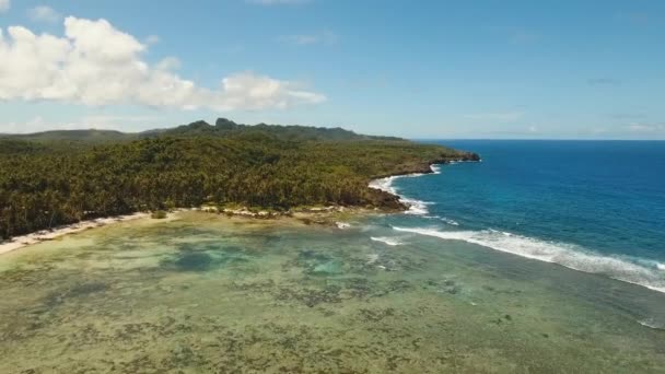 Rocky coast of tropical island — Stock Video