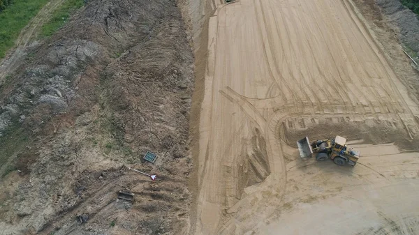Строительство шоссе Вид с воздуха — стоковое фото