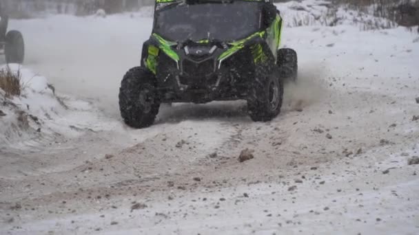 Atv Racing в зимовий сезон. Спортивні змагання Росія, 27 січня 2018. — стокове відео