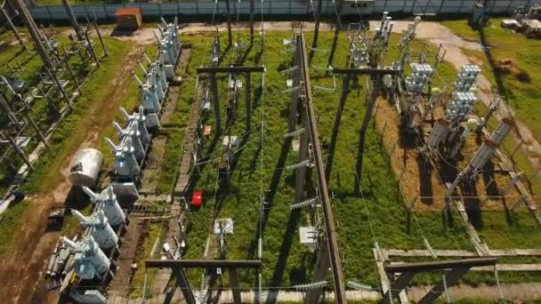 Electrical substation,power station. Aerial view — Stock Video