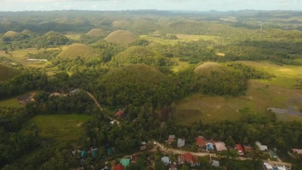 Bohol, Filipinler yatay, yeşil tepeler — Stok video