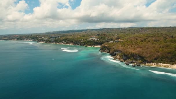 Vista aérea bela praia, Bali . — Vídeo de Stock