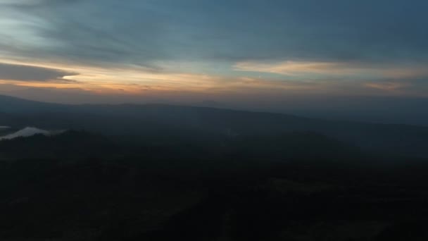 Mountain landscape with sunset. Jawa island, Indonesia. — Stock Video