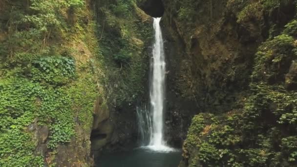 Vackert tropiskt vattenfall. Bali, Indonesien. — Stockvideo