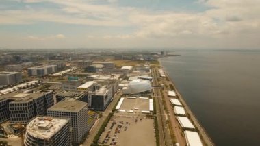 Şehir manzara gökdelenler ile Manila şehir Filipinler