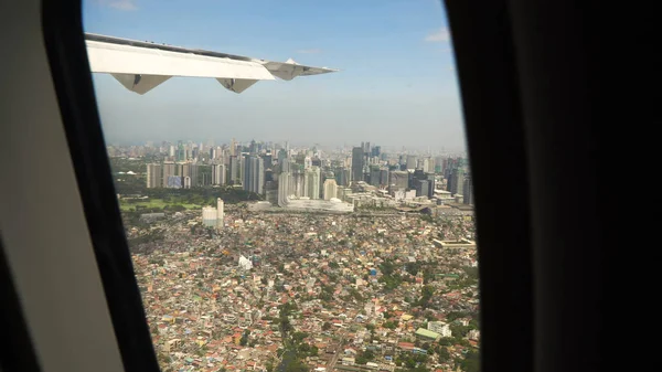 View from an airplane window.Manila, Philippines.