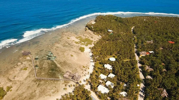 Cloud Nine surf point aerial view. Siargao, Philippines. Cloud 9.