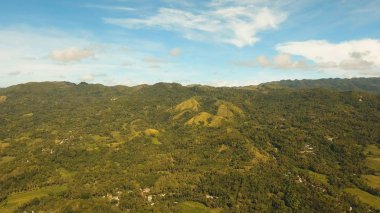 Tropikal orman ile Dağları. Filipinler Siargao Adası.