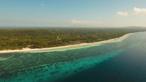 菲律宾, 薄荷岛, 热带海滩和绿松石海 — 图库视频影像