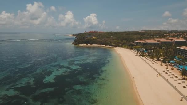 Vue aérienne belle plage, Bali . — Video