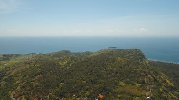 Manzara, dağlar, deniz Bali Adası. — Stok video