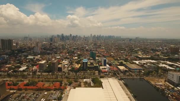 城市风景与摩天大楼马尼拉城市菲律宾 — 图库视频影像