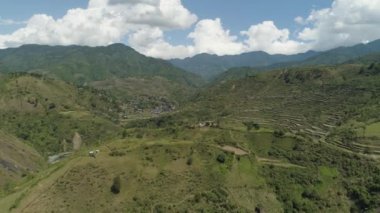 Dağlarda pirinç terasları.