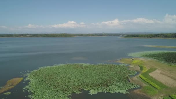 Pohled na jezero Paoay, Filipíny. — Stock video