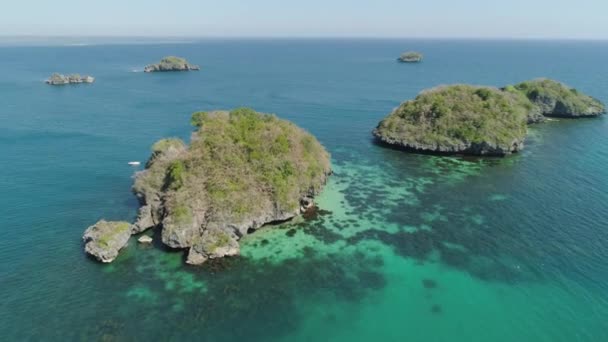 Set of islands in sea. Philippines. — Stock Video