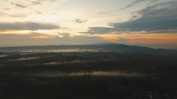 Paysage tropical au coucher du soleil, Bali, Indonésie. — Video