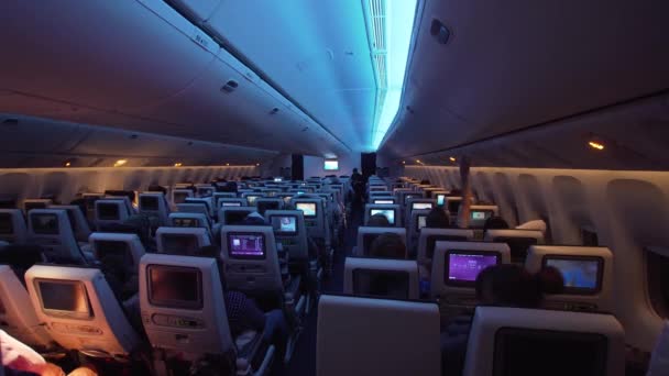 Interior del avión de pasajeros . — Vídeo de stock