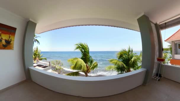Hotel view in a tropical resort vr360 — Stock Video