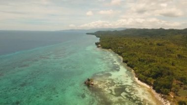 Turkuaz deniz Filipinler, Bohol ve tropikal plaj