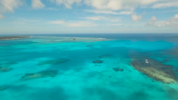 Vista aerea superficie acquatica.Isola di Siargao Filippine . — Video Stock