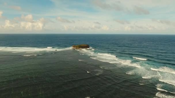 Deniz manzarası, deniz adanın — Stok video