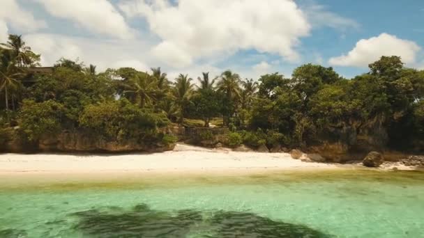 Playa tropical y mar turquesa Filipinas, Bohol — Vídeo de stock