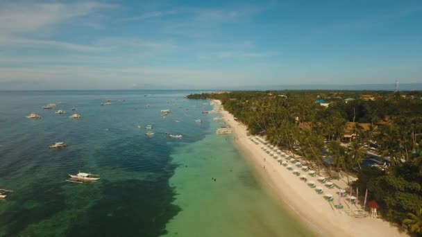 Praia de areia bonita Filipinas — Vídeo de Stock