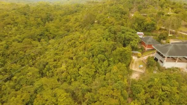 Atracción tirolina en la selva Bohol, Filipinas . — Vídeos de Stock