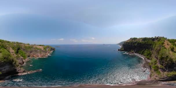 Plaj, deniz vr360 deniz manzarası — Stok video