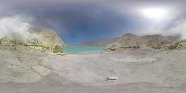 Paisaje de montaña con cráter lago vr360 — Vídeos de Stock