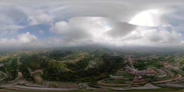 Tanah pertanian lanskap tropis di Indonesia vr360 — Stok Video