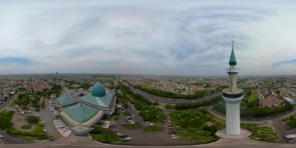 Moskee al Akbar in Surabaya Indonesië. VR 360 — Stockvideo