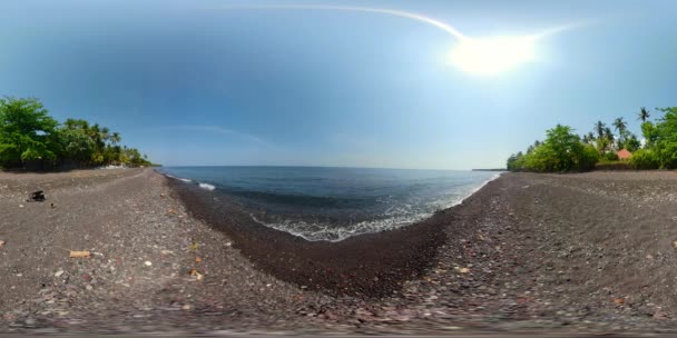 Kust met strand vr360 — Stockvideo