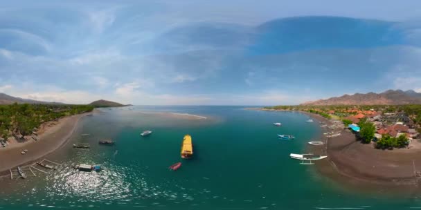 Paisaje marino con playa vr360 — Vídeos de Stock