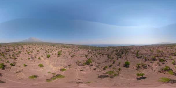 Tropische landschap met vulkaan vr360 Bali, Indonesië. — Stockvideo