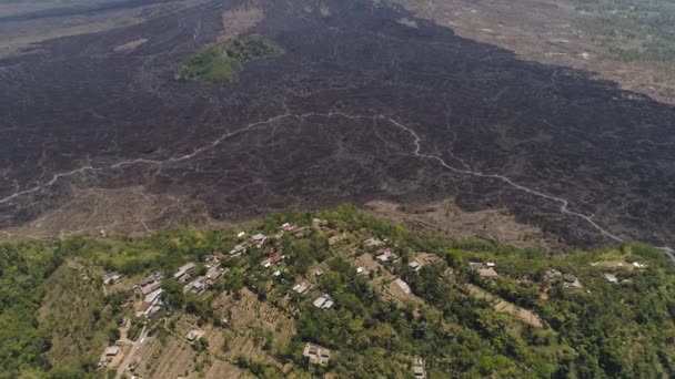 Aerial View Landscape Volcanic Eruption Volcano Batur Mountain Landscape Volcano — Stock Video