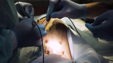 Veteriner kliniğinde bir köpeğin cerrahi müdahalesi