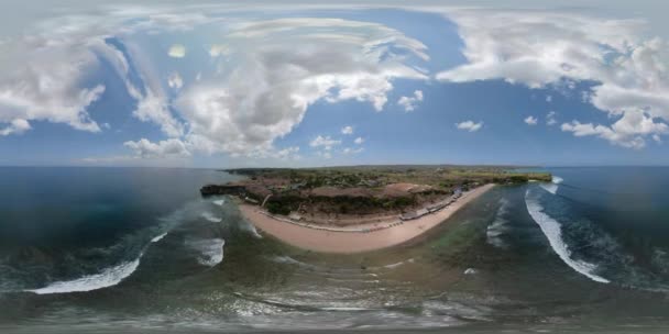 Seascape z vr360 plaży — Wideo stockowe