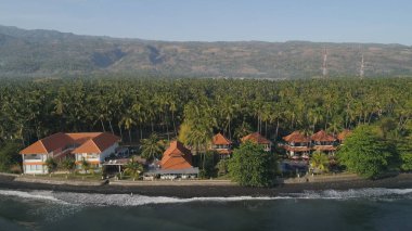 Tropikal plajlı deniz manzarası
