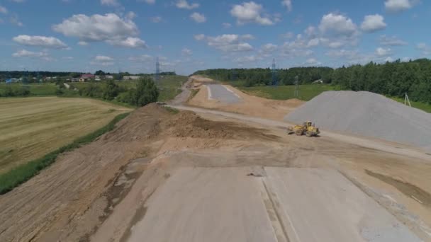 Snelwegconstructie Luchtfoto — Stockvideo