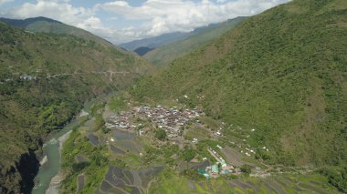 Dağlarda pirinç terasları.