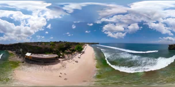 Seascape z vr360 plaży — Wideo stockowe