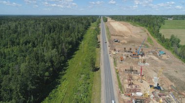 Otoyol inşaatı Hava Görünümü
