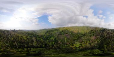Dağ manzara tarım arazileri ve köy Bali, Endonezya. vr360