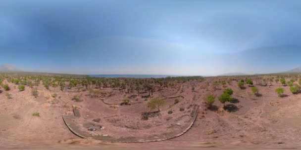 Tropische landschaft mit vulkan vr360 bali, indonesien. — Stockvideo