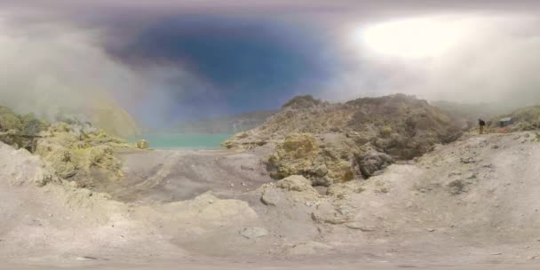 Mountain landscape with crater lake vr360 — Stock Video