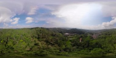 Dağ manzara tarım arazileri ve village, Endonezya. vr360
